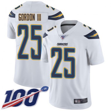 Los Angeles Chargers NFL Football Melvin Gordon White Jersey Men Limited  #25 Road 100th Season Vapor Untouchable